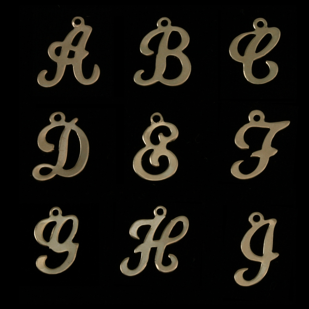 Charms & Solderable Accents Gold Filled Script Letter Charm I, 24g